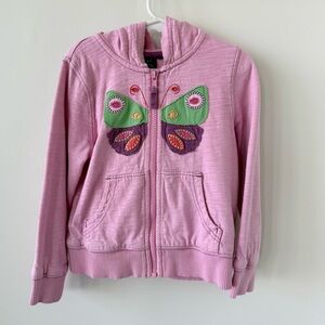 Mini Boden Pink Butterfly Kids Hoodie